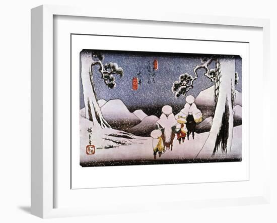 Japan: Travelers, C1840-Ando Hiroshige-Framed Giclee Print