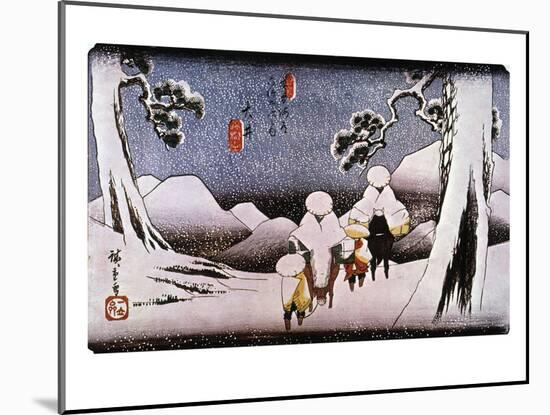 Japan: Travelers, C1840-Ando Hiroshige-Mounted Giclee Print