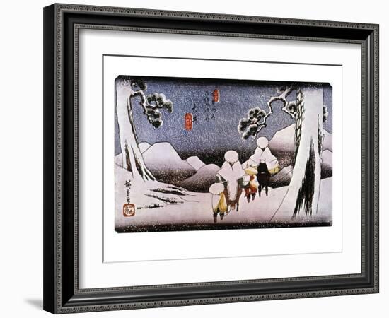 Japan: Travelers, C1840-Ando Hiroshige-Framed Giclee Print