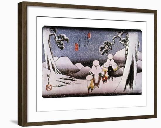 Japan: Travelers, C1840-Ando Hiroshige-Framed Giclee Print