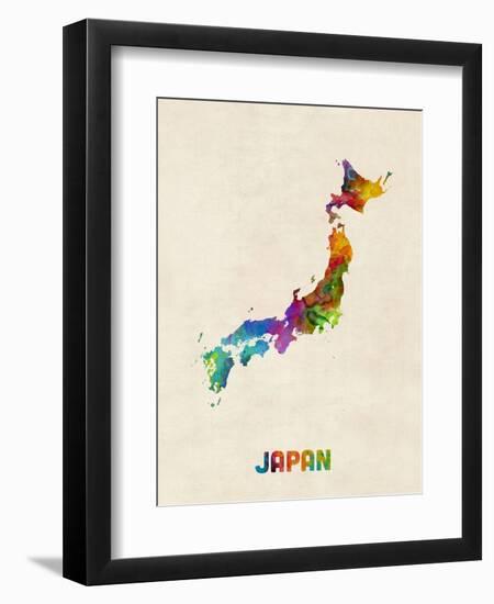 Japan Watercolor Map-Michael Tompsett-Framed Art Print