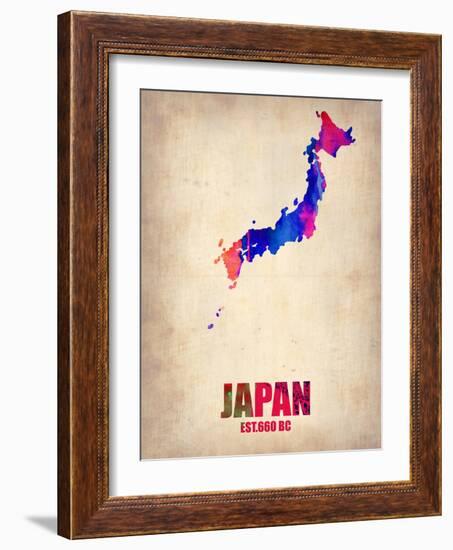 Japan Watercolor Map-NaxArt-Framed Art Print