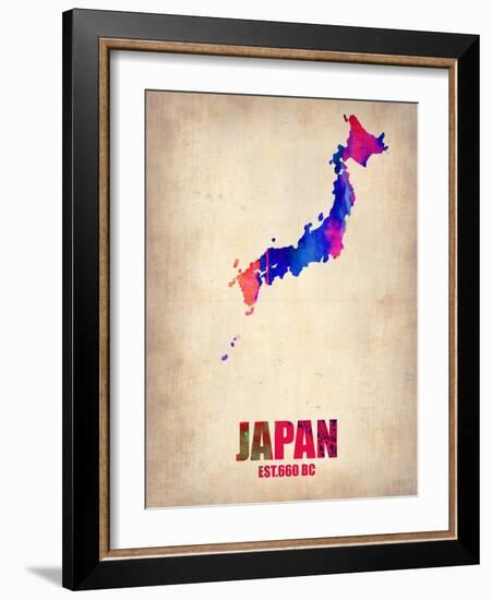 Japan Watercolor Map-NaxArt-Framed Art Print