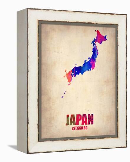 Japan Watercolor Map-NaxArt-Framed Stretched Canvas