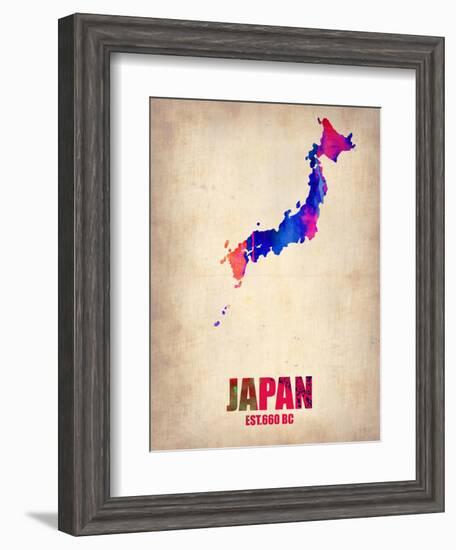 Japan Watercolor Map-NaxArt-Framed Art Print