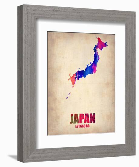 Japan Watercolor Map-NaxArt-Framed Art Print