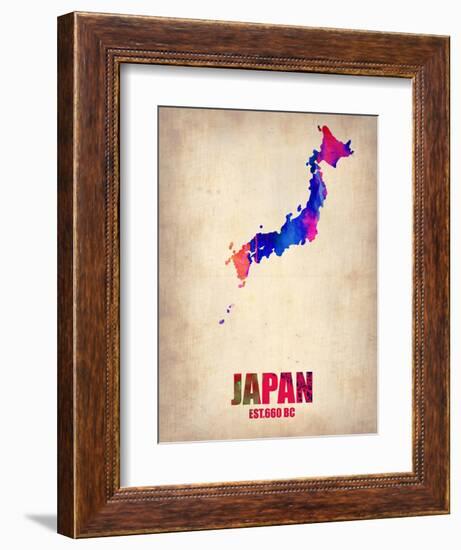 Japan Watercolor Map-NaxArt-Framed Art Print