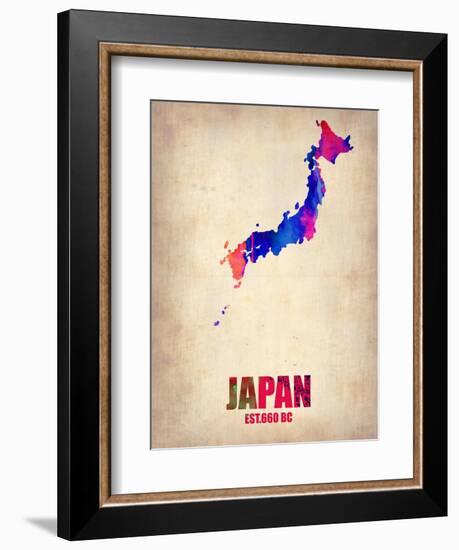 Japan Watercolor Map-NaxArt-Framed Art Print