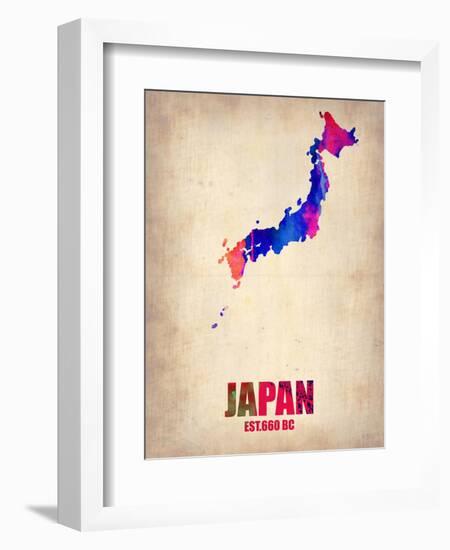 Japan Watercolor Map-NaxArt-Framed Art Print