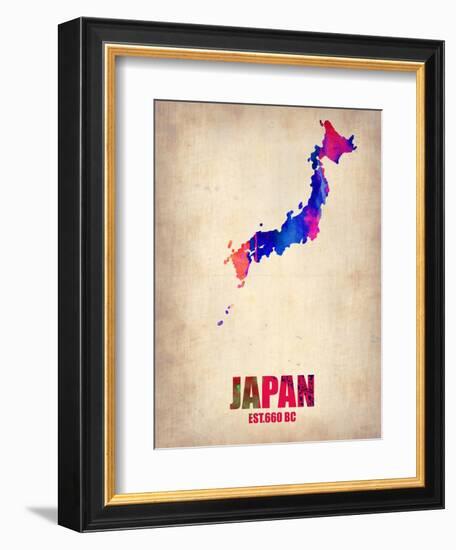 Japan Watercolor Map-NaxArt-Framed Art Print