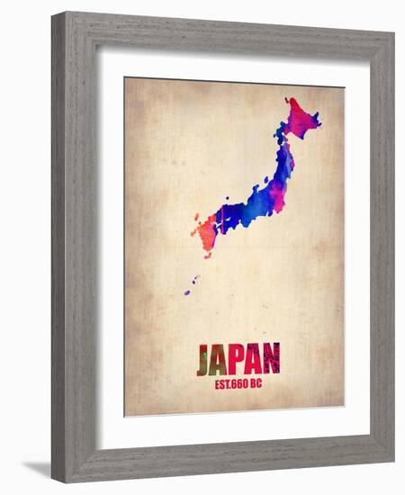 Japan Watercolor Map-NaxArt-Framed Art Print