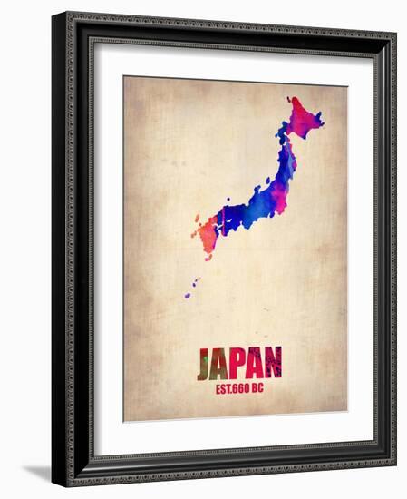 Japan Watercolor Map-NaxArt-Framed Art Print