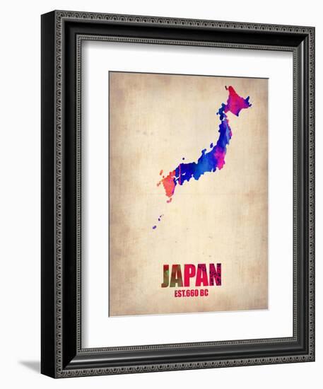 Japan Watercolor Map-NaxArt-Framed Art Print