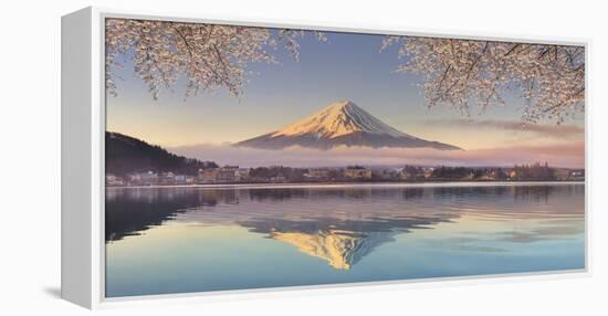 Japan, Yamanashi Prefecture, Kawaguchi Ko Lake and Mt Fuji-Michele Falzone-Framed Premier Image Canvas