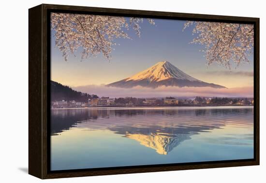 Japan, Yamanashi Prefecture, Kawaguchi Ko Lake and Mt Fuji-Michele Falzone-Framed Premier Image Canvas