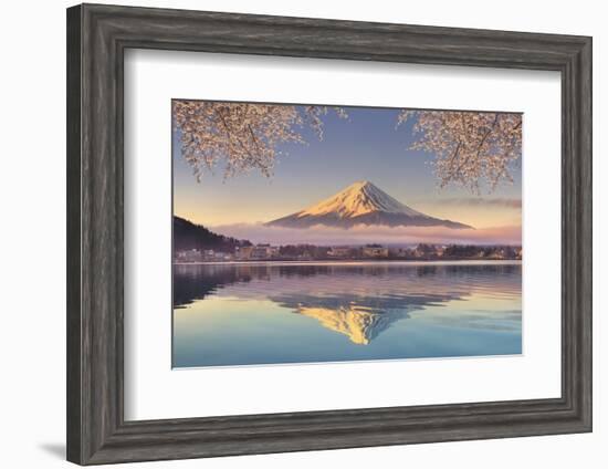 Japan, Yamanashi Prefecture, Kawaguchi Ko Lake and Mt Fuji-Michele Falzone-Framed Photographic Print