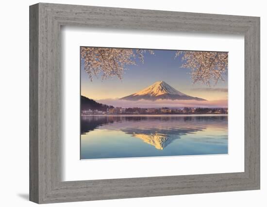 Japan, Yamanashi Prefecture, Kawaguchi Ko Lake and Mt Fuji-Michele Falzone-Framed Photographic Print