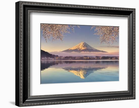 Japan, Yamanashi Prefecture, Kawaguchi Ko Lake and Mt Fuji-Michele Falzone-Framed Photographic Print