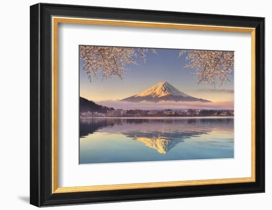 Japan, Yamanashi Prefecture, Kawaguchi Ko Lake and Mt Fuji-Michele Falzone-Framed Photographic Print