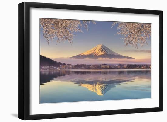 Japan, Yamanashi Prefecture, Kawaguchi Ko Lake and Mt Fuji-Michele Falzone-Framed Photographic Print