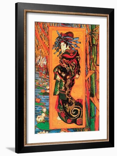 Japanaiserie: Oiran-Vincent van Gogh-Framed Art Print