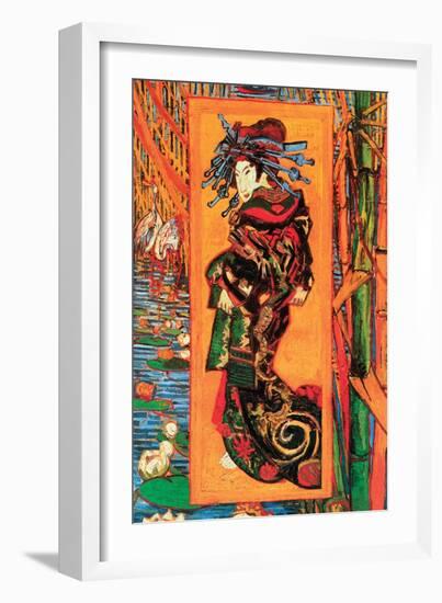 Japanaiserie: Oiran-Vincent van Gogh-Framed Art Print