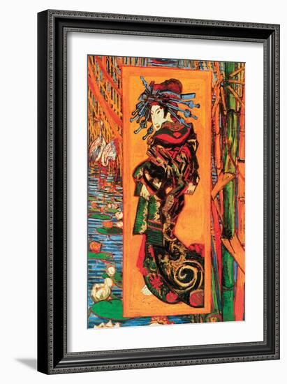 Japanaiserie: Oiran-Vincent van Gogh-Framed Art Print