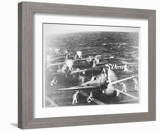 Japanese Aircraft Carrier 'Akagi', Flagship of Admiral Nagumo, Pearl Harbor, 7th December, 1941-Japanese Photographer-Framed Photographic Print