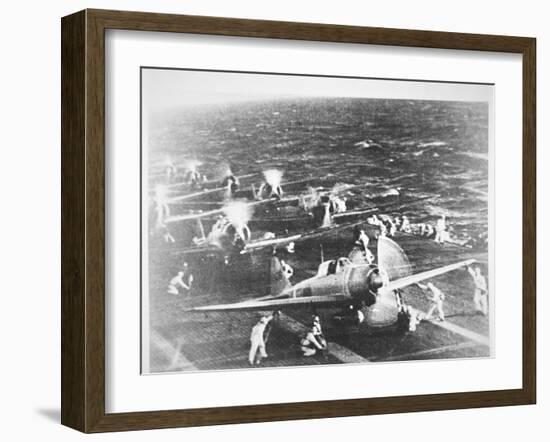 Japanese Aircraft Carrier 'Akagi', Flagship of Admiral Nagumo, Pearl Harbor, 7th December, 1941-Japanese Photographer-Framed Photographic Print