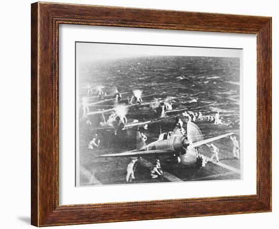 Japanese Aircraft Carrier 'Akagi', Flagship of Admiral Nagumo, Pearl Harbor, 7th December, 1941-Japanese Photographer-Framed Photographic Print