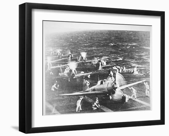 Japanese Aircraft Carrier 'Akagi', Flagship of Admiral Nagumo, Pearl Harbor, 7th December, 1941-Japanese Photographer-Framed Photographic Print