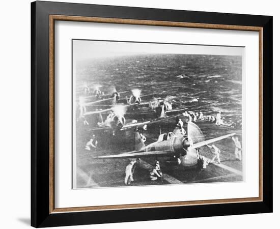 Japanese Aircraft Carrier 'Akagi', Flagship of Admiral Nagumo, Pearl Harbor, 7th December, 1941-Japanese Photographer-Framed Photographic Print