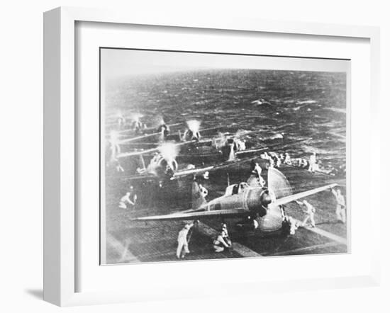 Japanese Aircraft Carrier 'Akagi', Flagship of Admiral Nagumo, Pearl Harbor, 7th December, 1941-Japanese Photographer-Framed Photographic Print