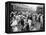 Japanese-American Internees Waiting to Board Train to Santa Anita, Los Angeles, c.1942-null-Framed Stretched Canvas