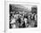 Japanese-American Internees Waiting to Board Train to Santa Anita, Los Angeles, c.1942-null-Framed Photo