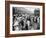 Japanese-American Internees Waiting to Board Train to Santa Anita, Los Angeles, c.1942-null-Framed Photo