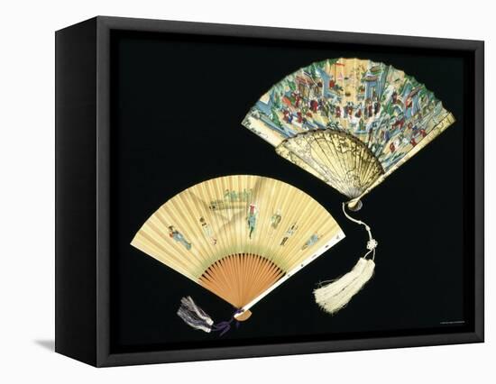 Japanese and Chinese Silk Fans, c.1850-70-null-Framed Premier Image Canvas