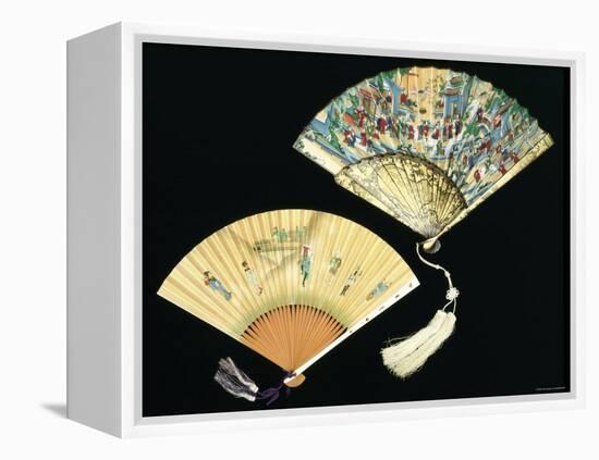 Japanese and Chinese Silk Fans, c.1850-70-null-Framed Premier Image Canvas