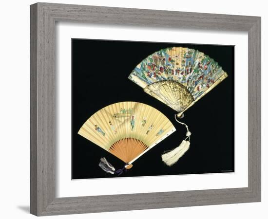 Japanese and Chinese Silk Fans, c.1850-70-null-Framed Premium Photographic Print