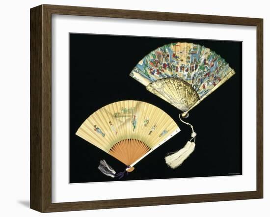 Japanese and Chinese Silk Fans, c.1850-70-null-Framed Premium Photographic Print