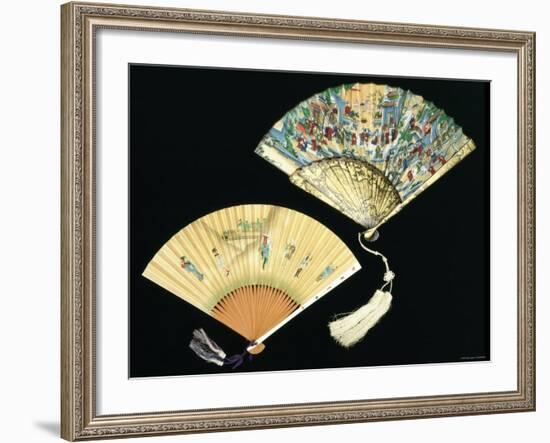 Japanese and Chinese Silk Fans, c.1850-70-null-Framed Photographic Print