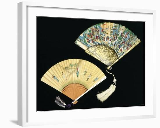 Japanese and Chinese Silk Fans, c.1850-70-null-Framed Photographic Print