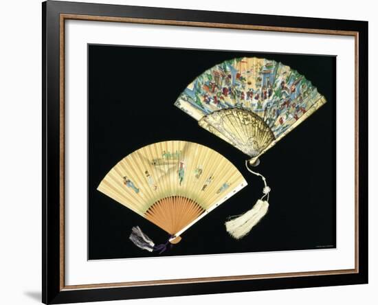 Japanese and Chinese Silk Fans, c.1850-70-null-Framed Photographic Print