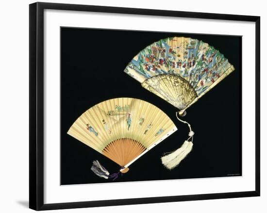 Japanese and Chinese Silk Fans, c.1850-70-null-Framed Photographic Print