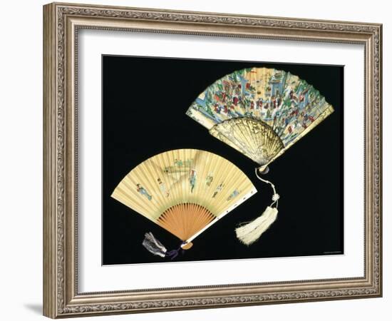 Japanese and Chinese Silk Fans, c.1850-70-null-Framed Photographic Print