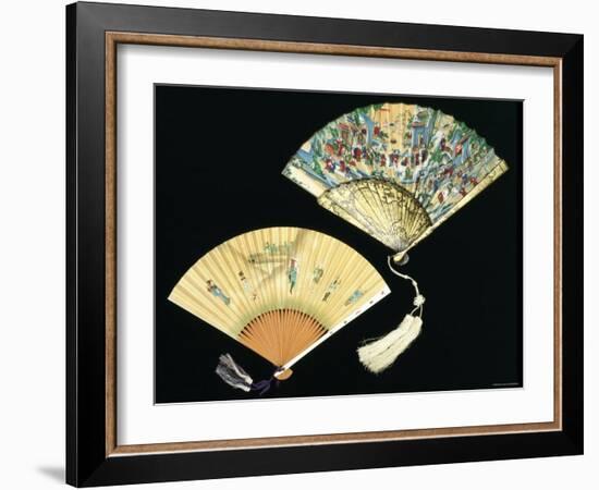 Japanese and Chinese Silk Fans, c.1850-70-null-Framed Photographic Print