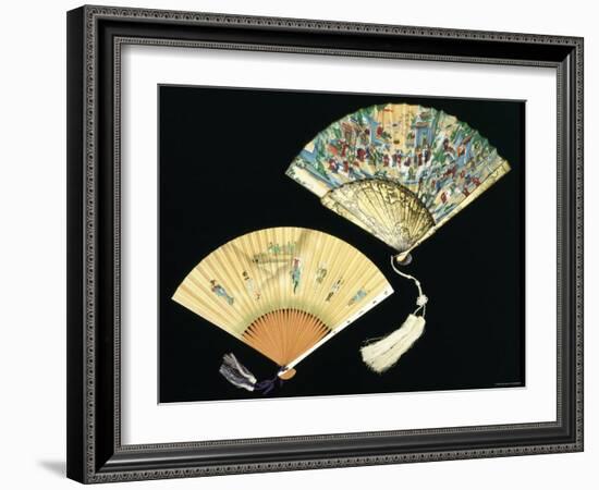 Japanese and Chinese Silk Fans, c.1850-70-null-Framed Photographic Print