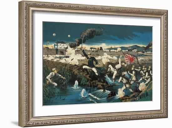 Japanese Attack Boxers at Wall City Tianjin-null-Framed Art Print