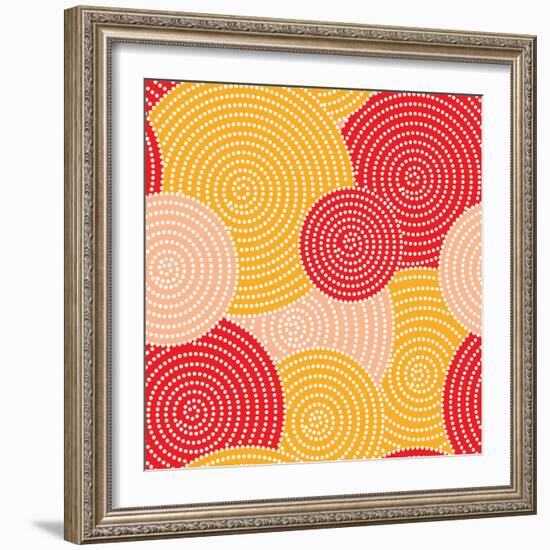 Japanese Autumn Seamless Circle Dots Kimono Pattern-sahua d-Framed Photographic Print