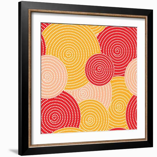 Japanese Autumn Seamless Circle Dots Kimono Pattern-sahua d-Framed Photographic Print